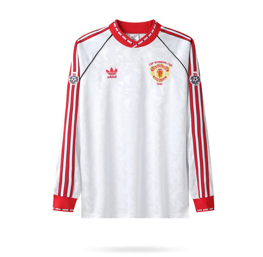 1990/91 Manchester United Away Long Sleeve Jersey